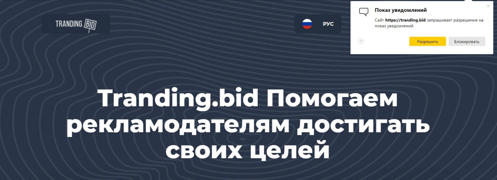 Обзор рекламной сети Tranding.Bid