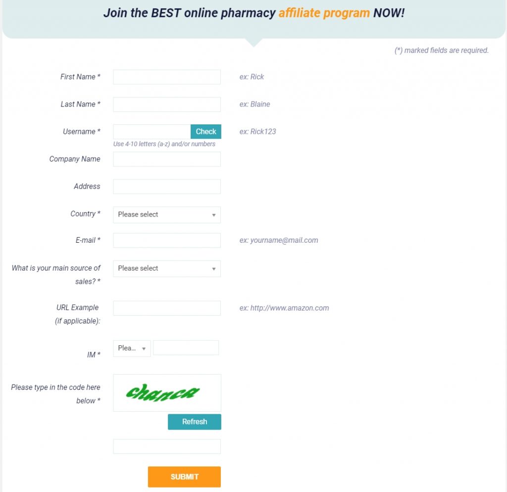 Регистрация OnlineRxMaster