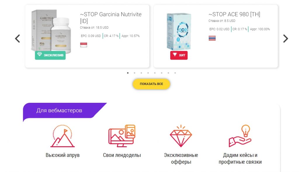 Офферы MetaCpa