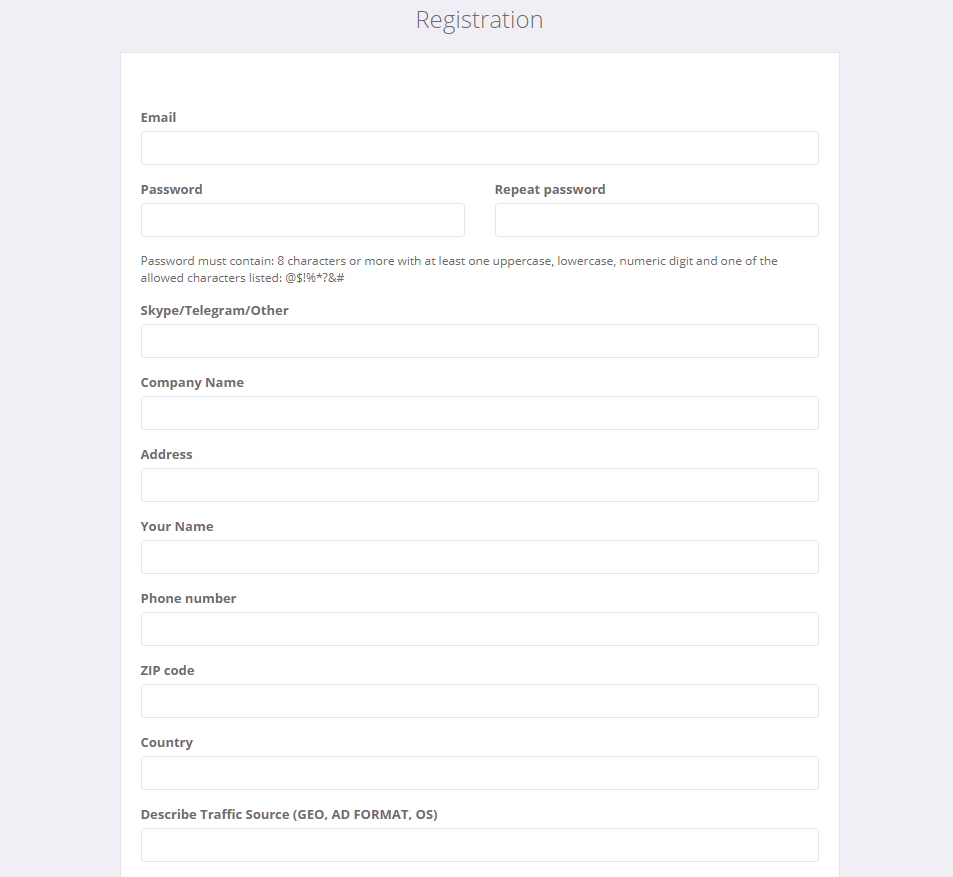 Регистрация Natifico