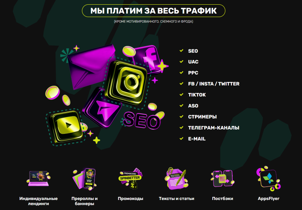 партнерская программа SpinBetter Partners