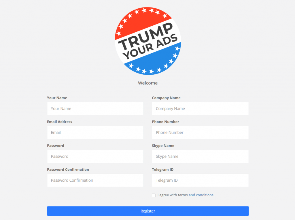 Регистрация TrumpYourAds